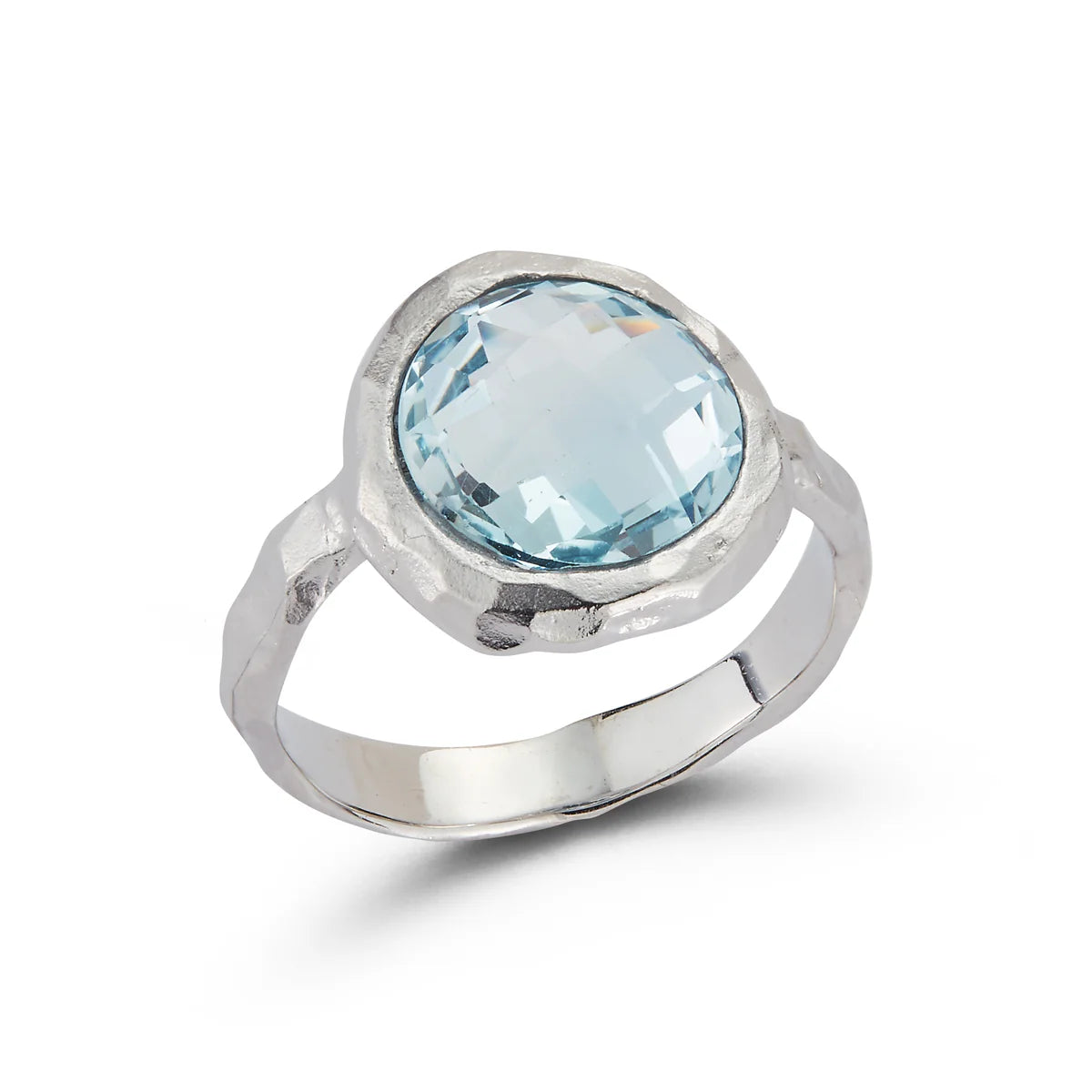 14K-W BLUE TOPAZ COCKTAIL RING
