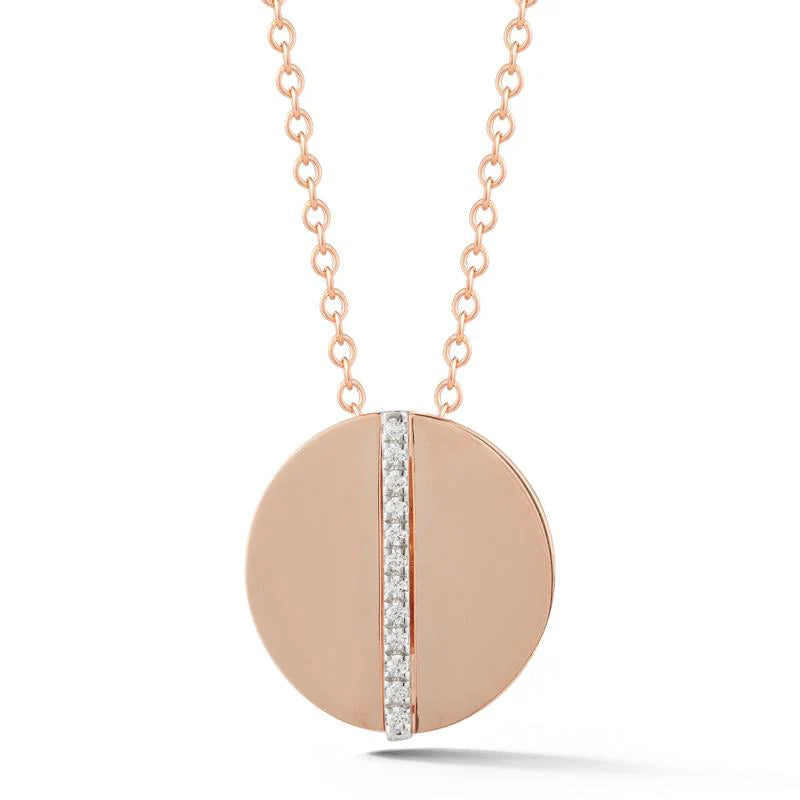 14K-Y 20mm CIRCLE PENDANT 0.10 CARAT