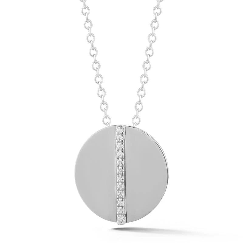 14K-Y 20mm CIRCLE PENDANT 0.10 CARAT