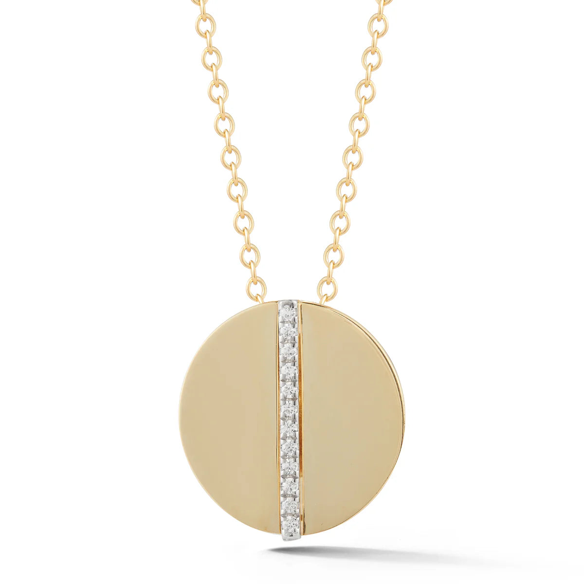 14K-Y 20mm CIRCLE PENDANT 0.10 CARAT