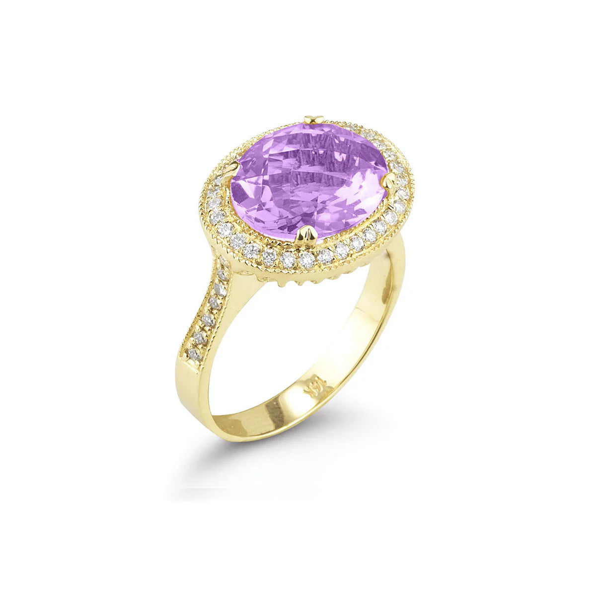 14K-Y AMETHYST COCKTAIL RING, 0.45CT