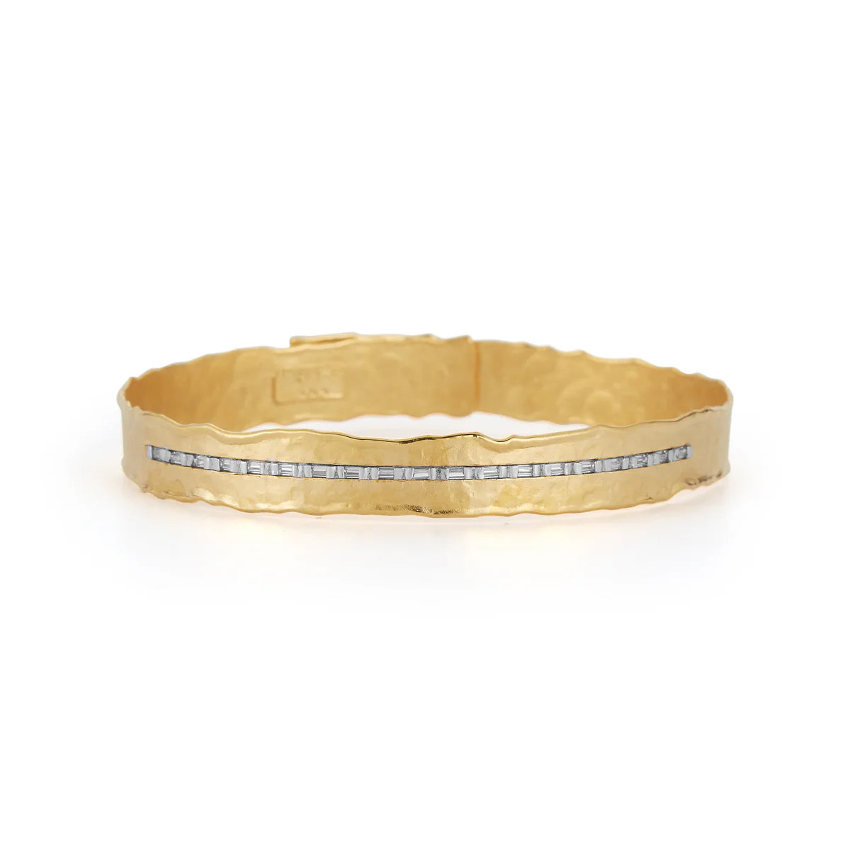 14K-Y CHNL CUFF BR., 0.30CT