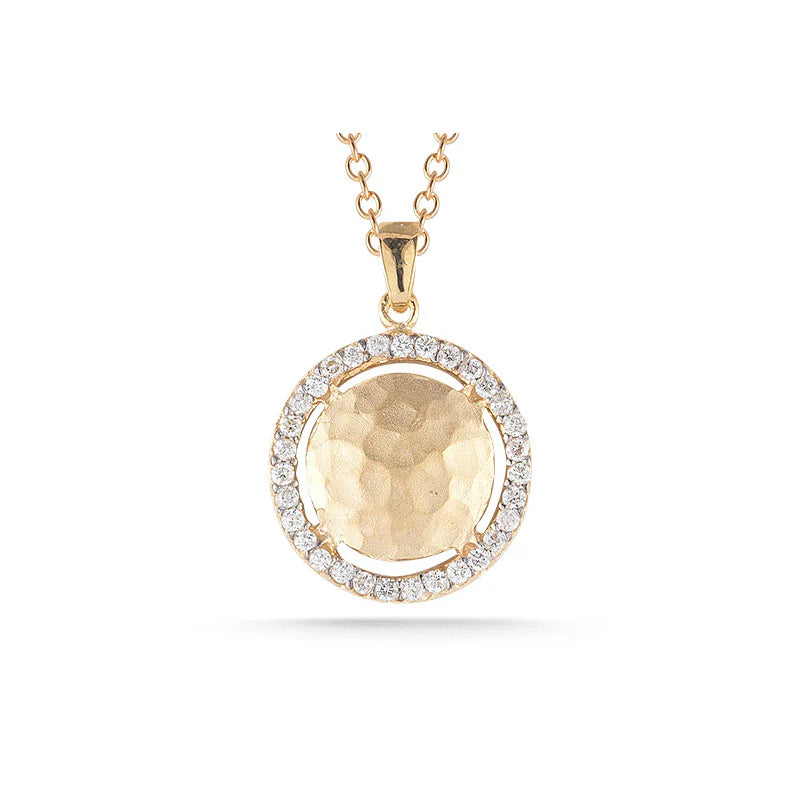 14K-Y CIRCLE-SHAPED PENDANT, 0.40 CARAT