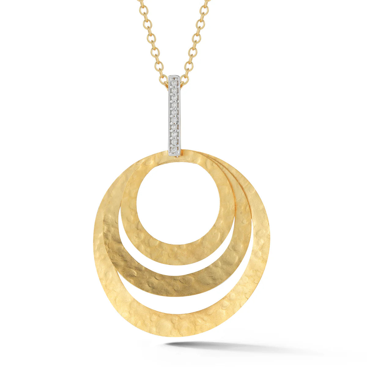 14K-Y CONCENTRIC CIRCLES PENDANT 0.06 CARAT