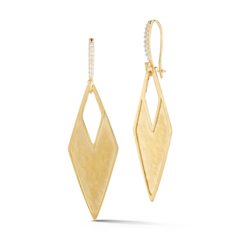 14K-Y DROP DIA.-SHAPED EARR., 0.10CT