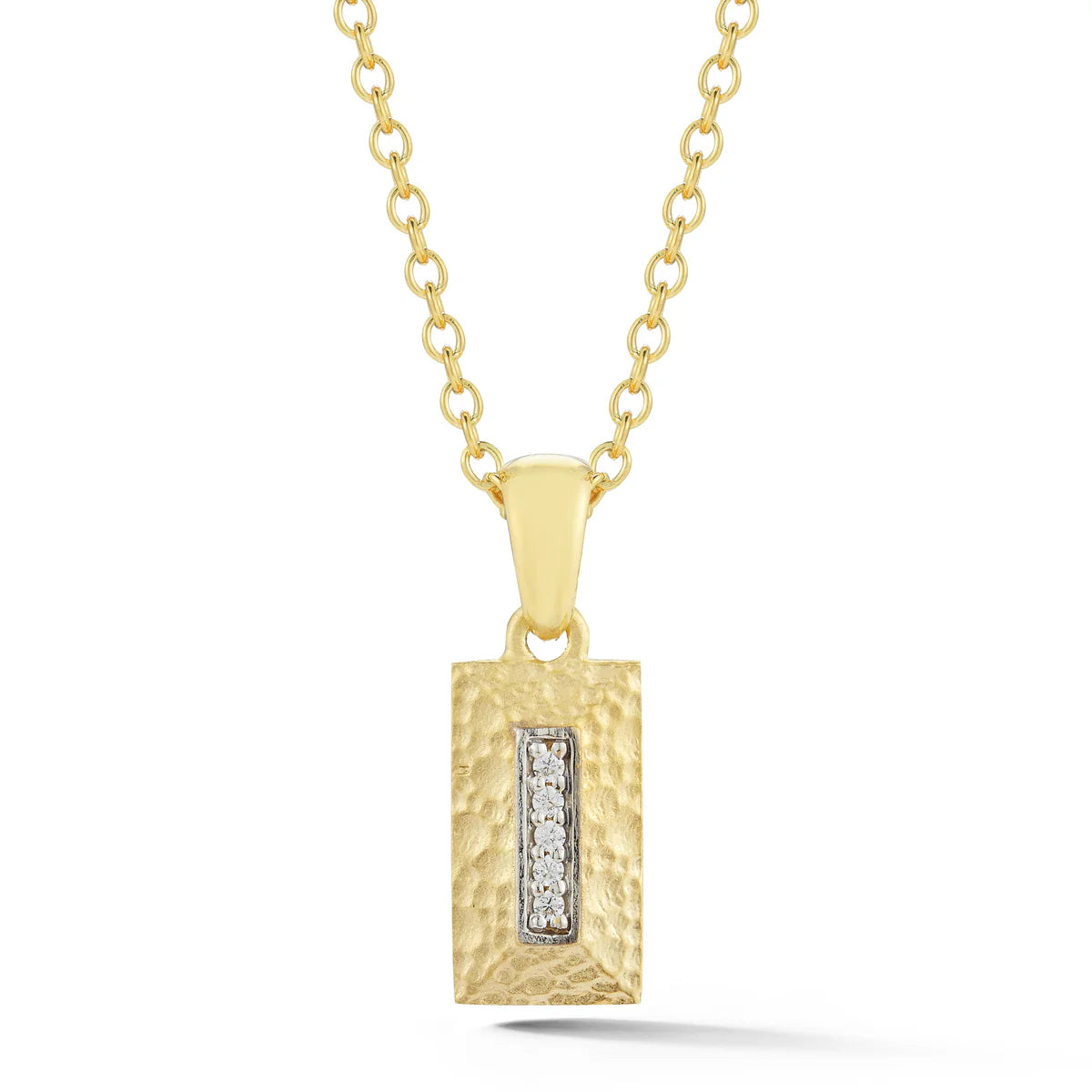 14K-Y RECTANGLE PENDANT 0.03 CARAT
