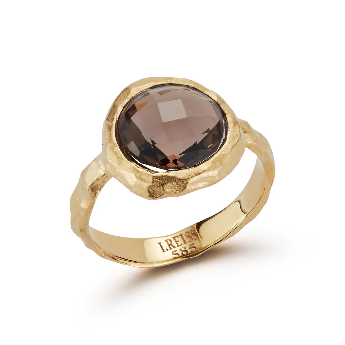 14K-Y SMOKEY TOPAZ COCKTAIL RING