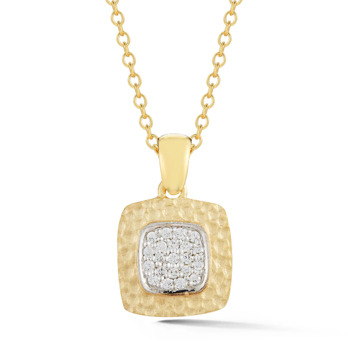 14K-Y SQUARE PENDANT 0.15 CARAT