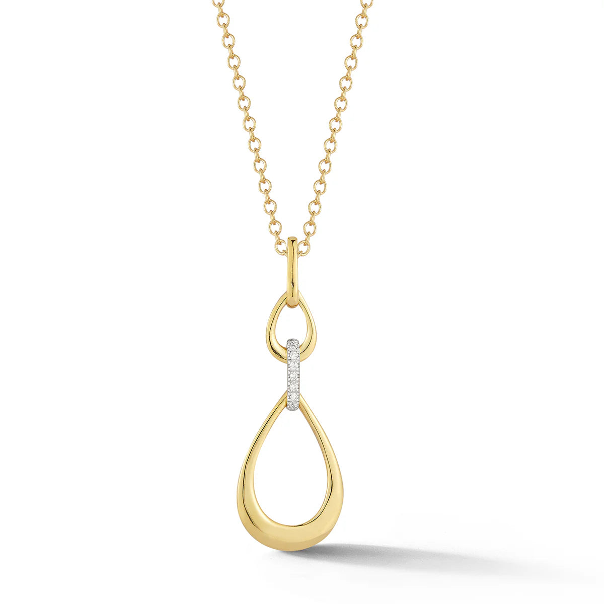 14K-Y TEAR-DROP PENDANT 0.07 CARAT