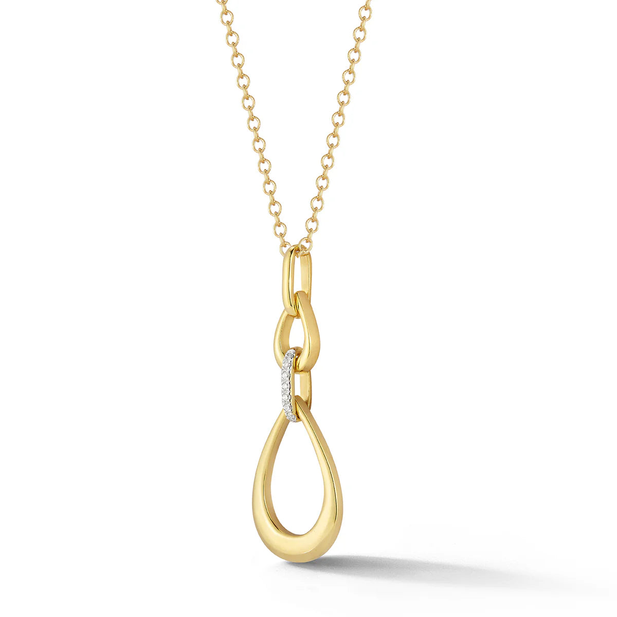 14K-Y TEAR-DROP PENDANT 0.07 CARAT