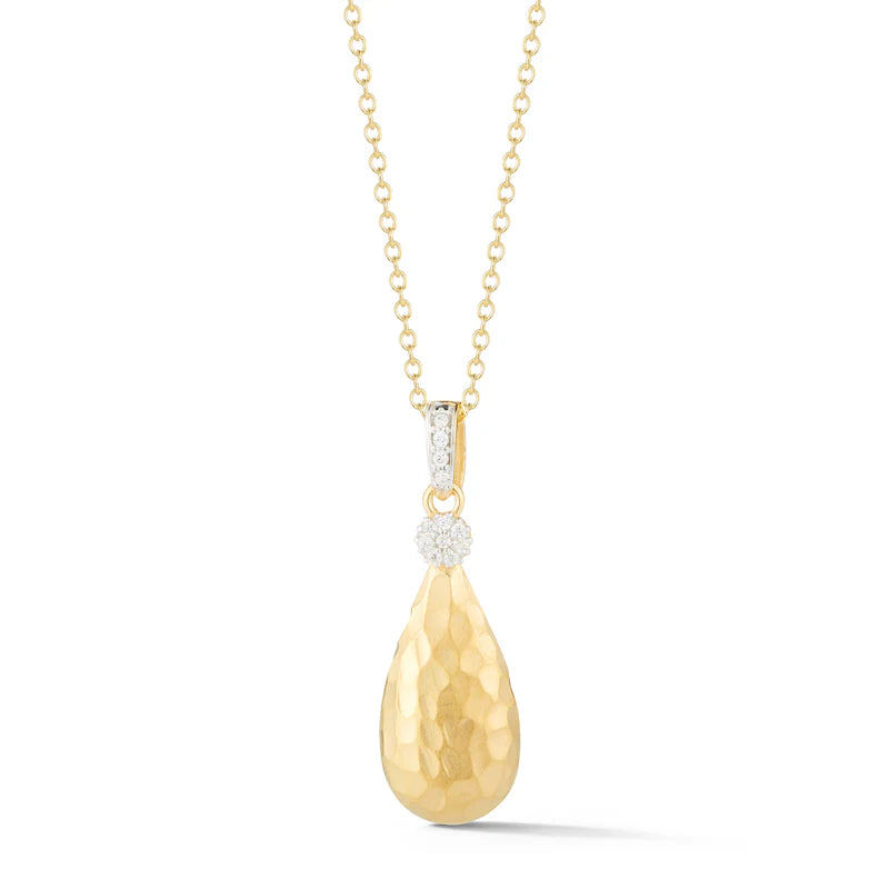 14K-Y TEAR-DROP PENDANT 0.10 CARAT