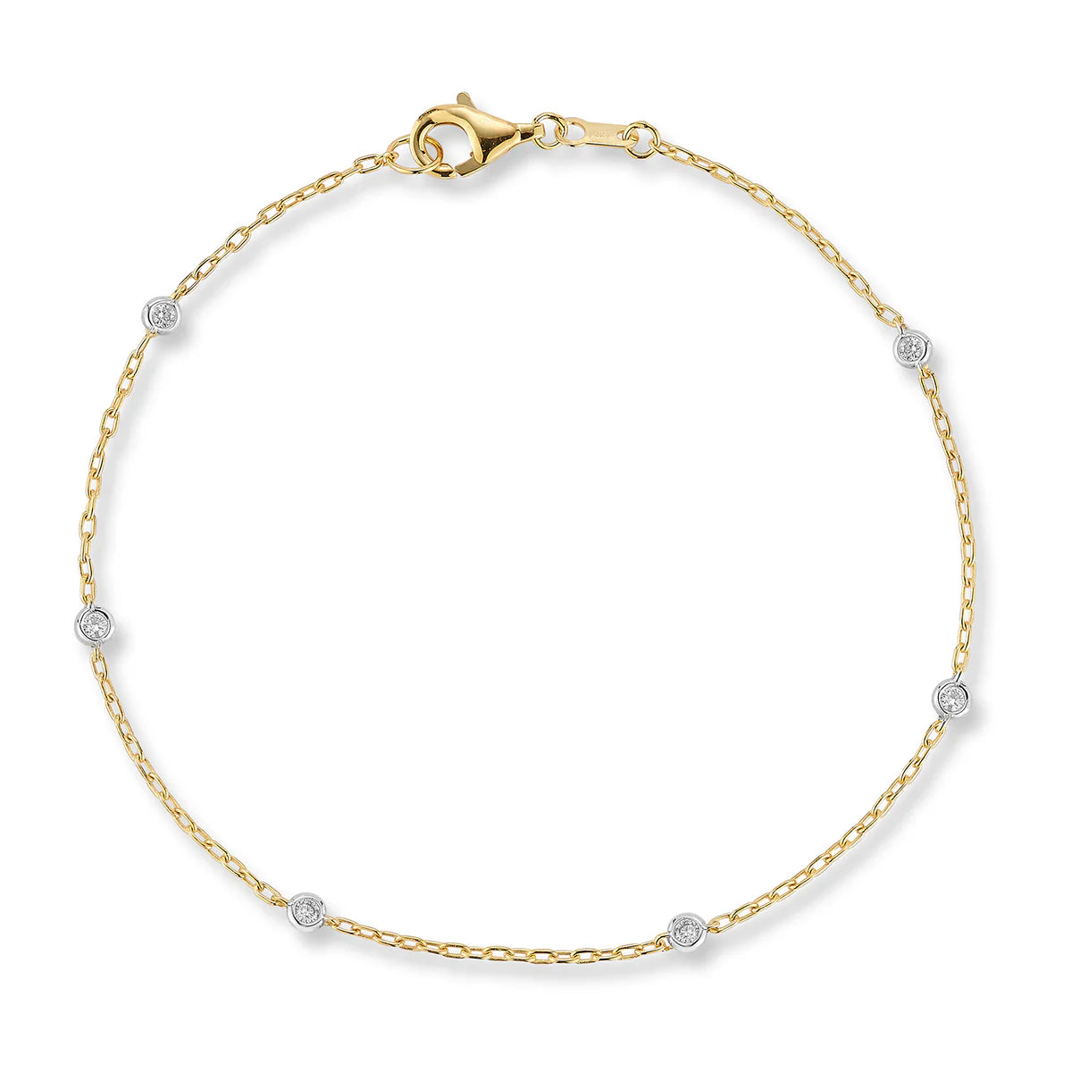 14K Gold 0.09 ct. tw. Diamond-by-the-Yard Bracelet