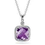 14K Gold 0.02 ct. tw. Diamond & 3.6CT Amethyst Pendant