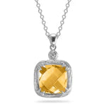 14K Gold 0.02 ct. tw. Diamond & 3.6CT Citrine Pendant