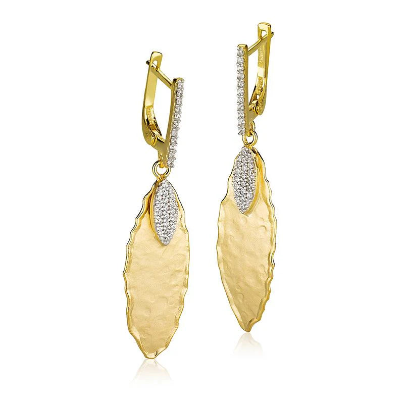 14K-Y LEAF EARR. 0.35CT