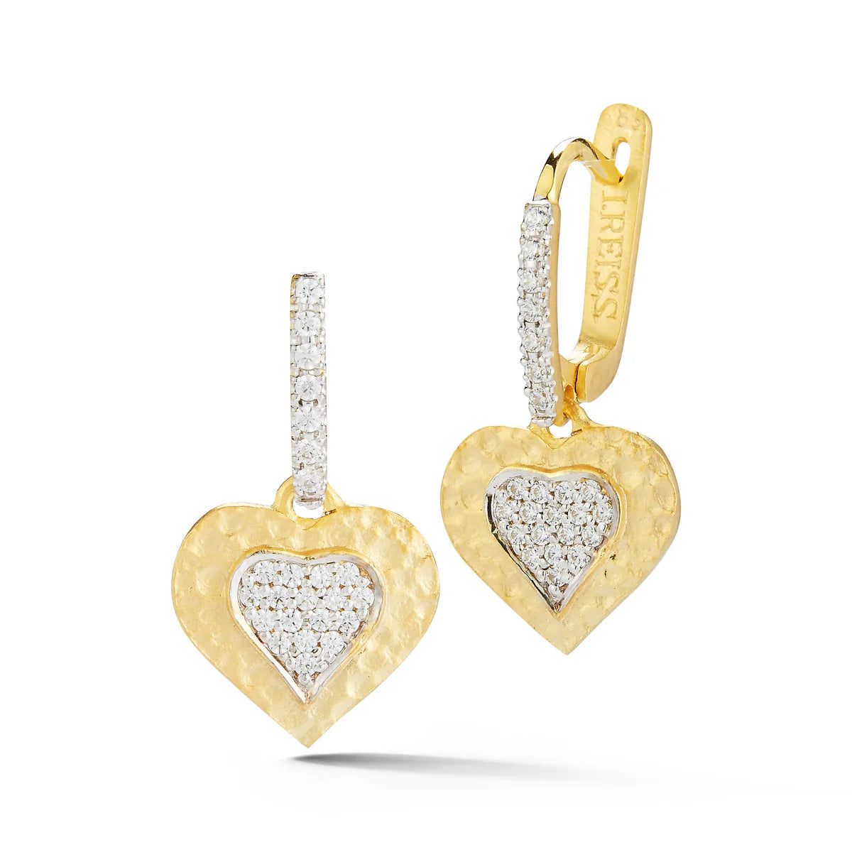 14K-Y HEART EARR., 0.30CT