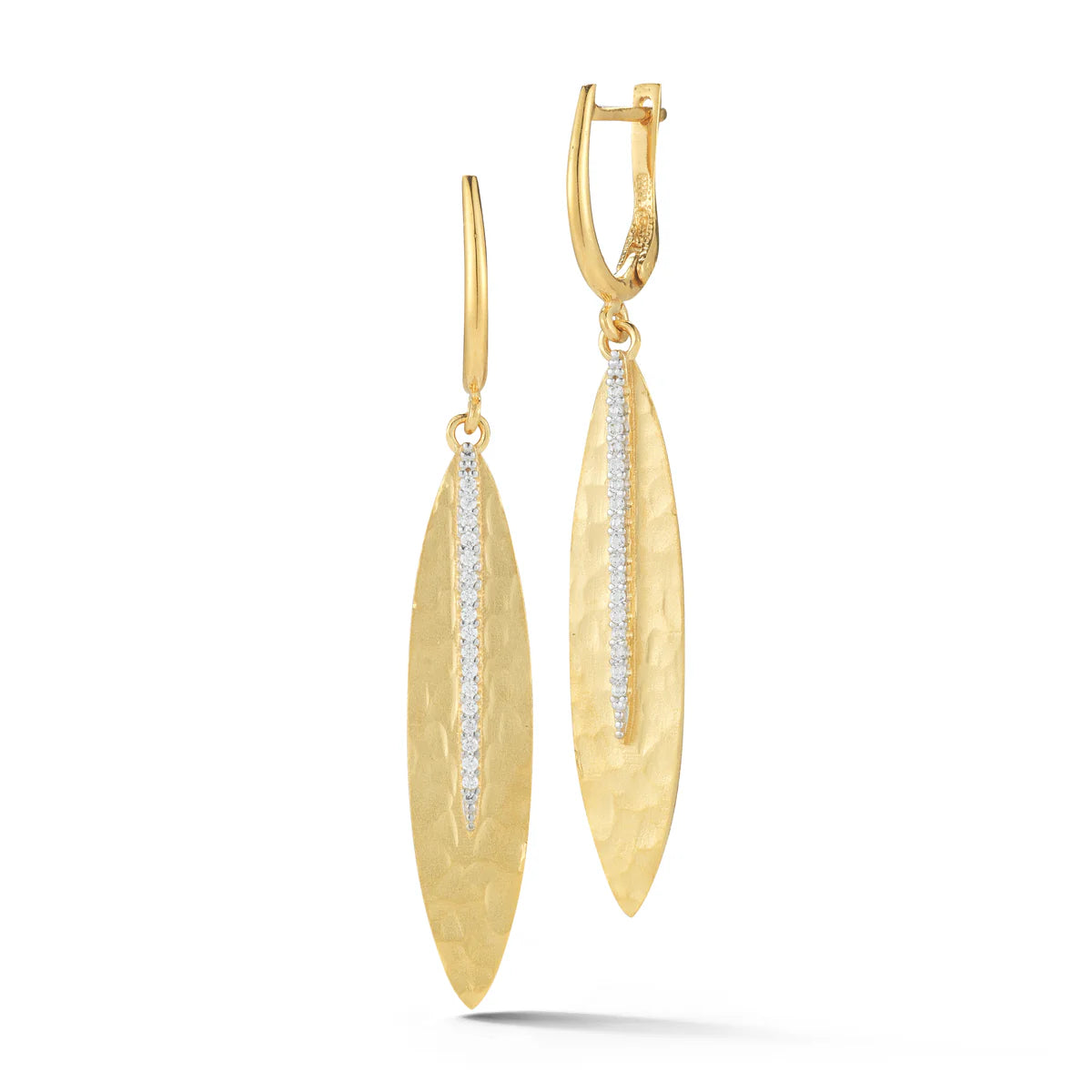 14K-Y LEAF EARR., 0.20CT