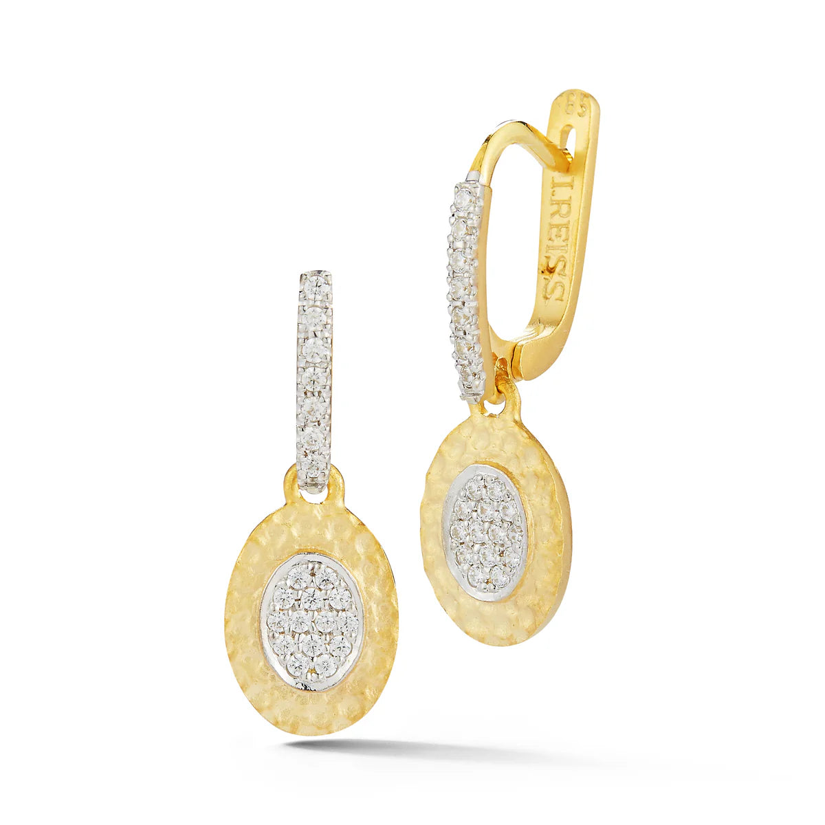 14K-Y OVAL EARR., 0.25CT