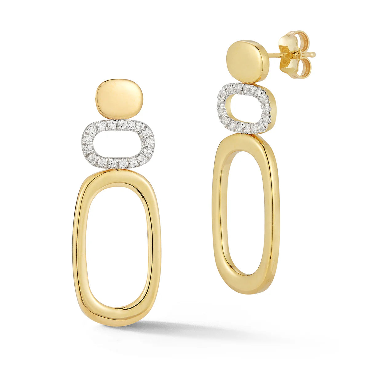 14K-Y OPEN FORM EARR., 0.35CT