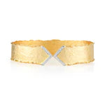 14K-Y NARROW CUFF BR. 0.18CT