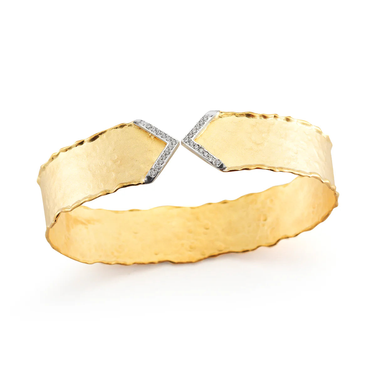 14K-Y NARROW CUFF BR. 0.18CT