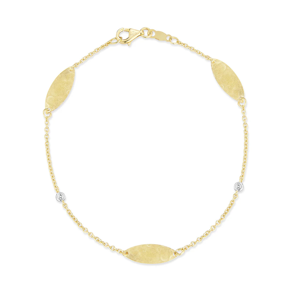 14K-Y Marquise Gold-by-the-Yard Bracelet, 0.03CT