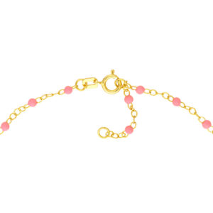 Baby Pink Enamel Bead Piatto Chain Heramythras Anklet Midas
