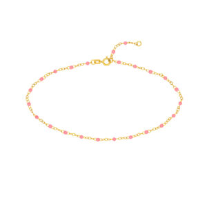 Baby Pink Enamel Bead Piatto Chain Heramythras Anklet Midas