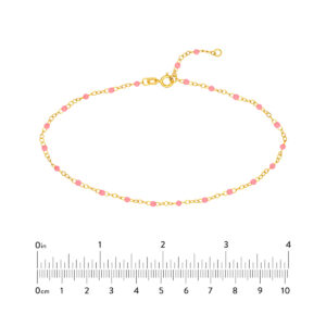 Baby Pink Enamel Bead Piatto Chain Heramythras Anklet Midas