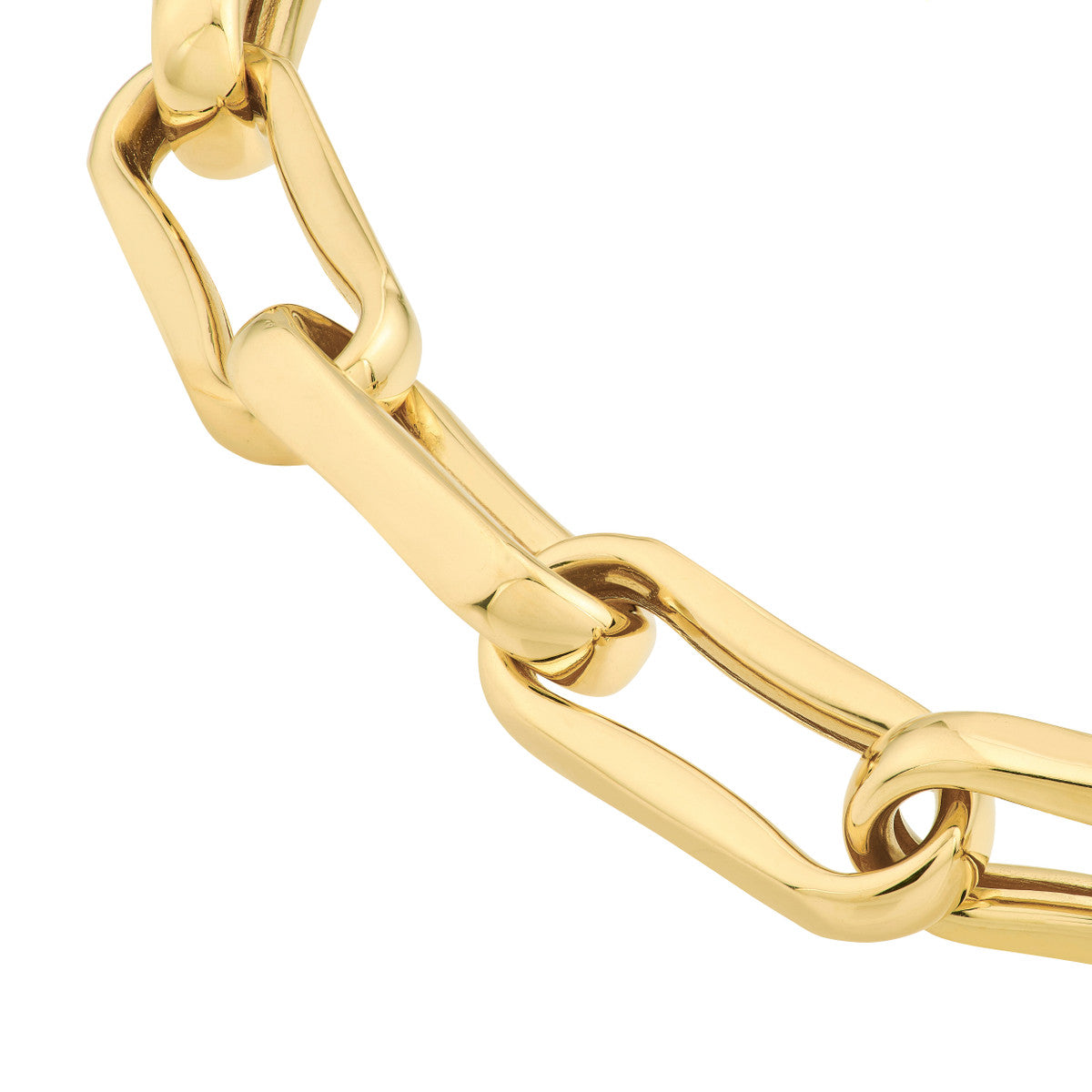 Chunky Oval Pinched Links Bracelet