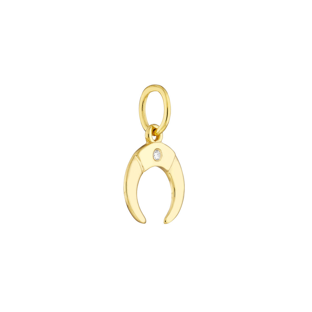 Crescent Moon Charm with 1pt Diamond