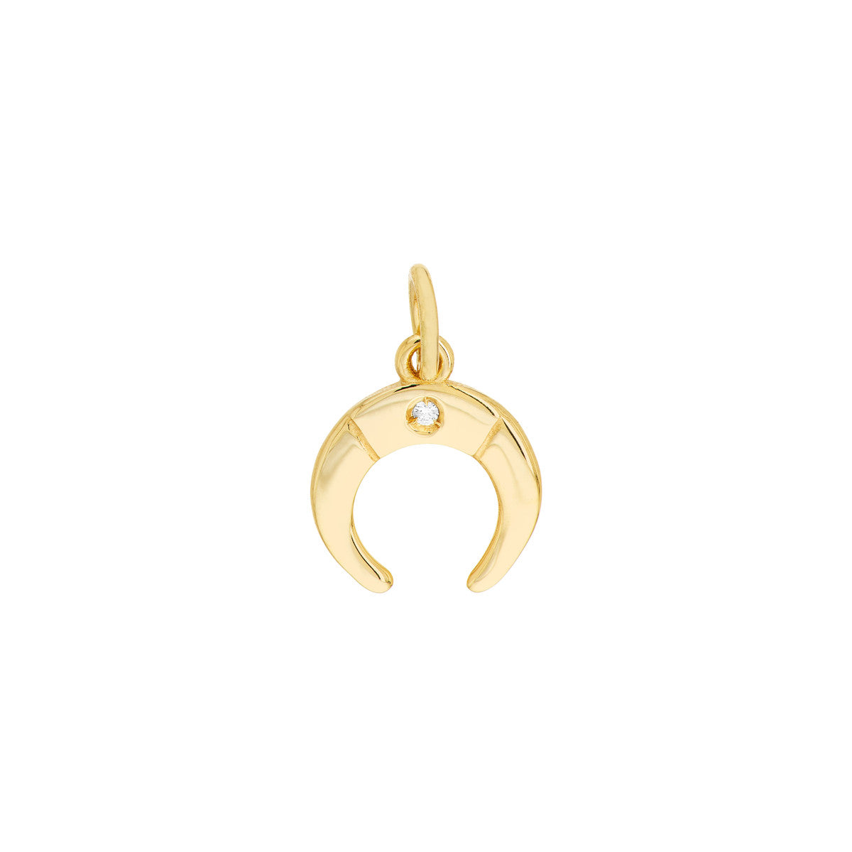 Crescent Moon Charm with 1pt Diamond
