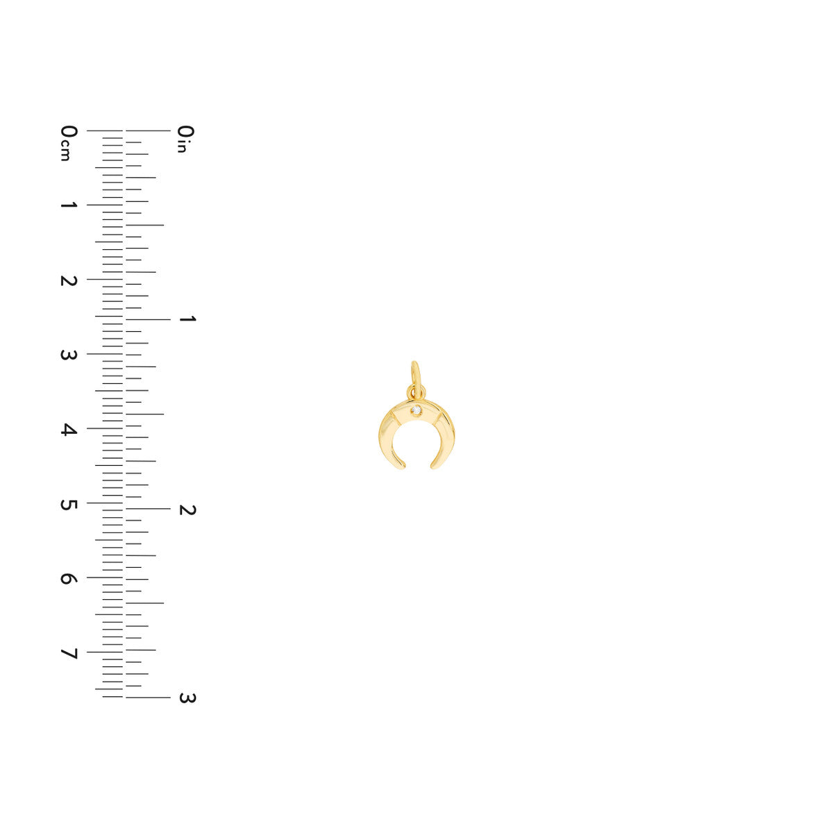 Crescent Moon Charm with 1pt Diamond