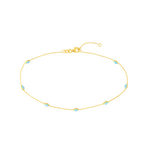 Enamel Evil Eye Station Chain Anklet Heramythras Midas