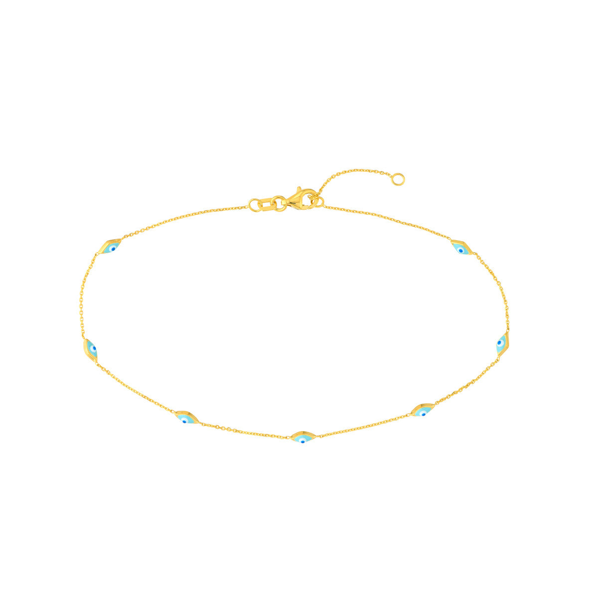 Enamel Evil Eye Station Chain Anklet Heramythras Midas