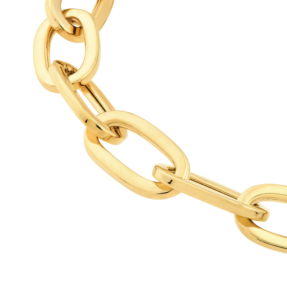 Flat Polished Oval Link Bracelet