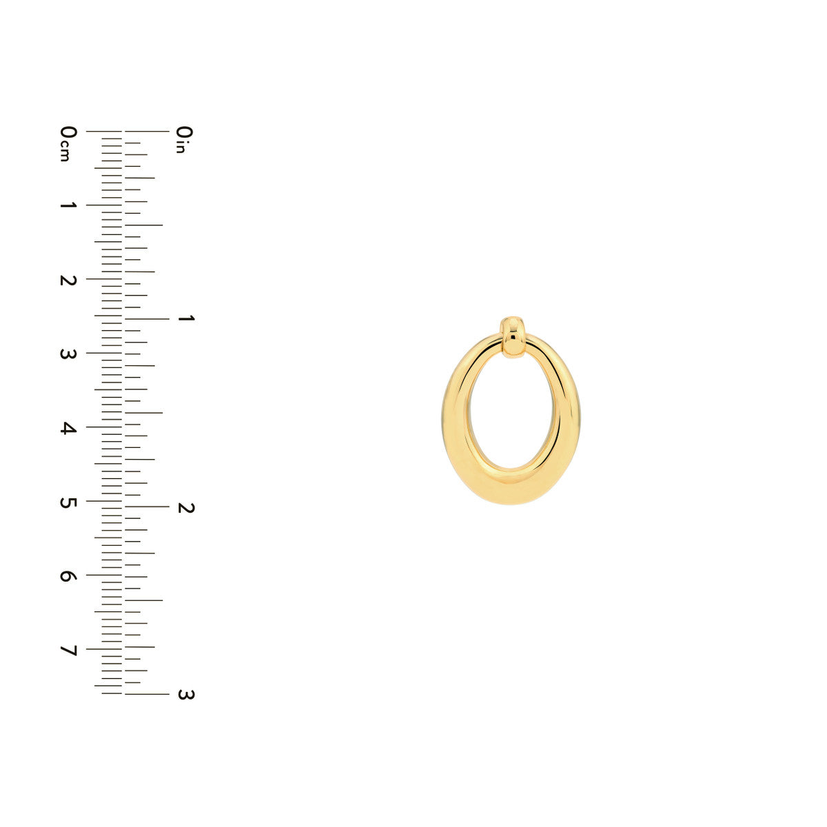 Graduated Oval Hoop Stud Earrings