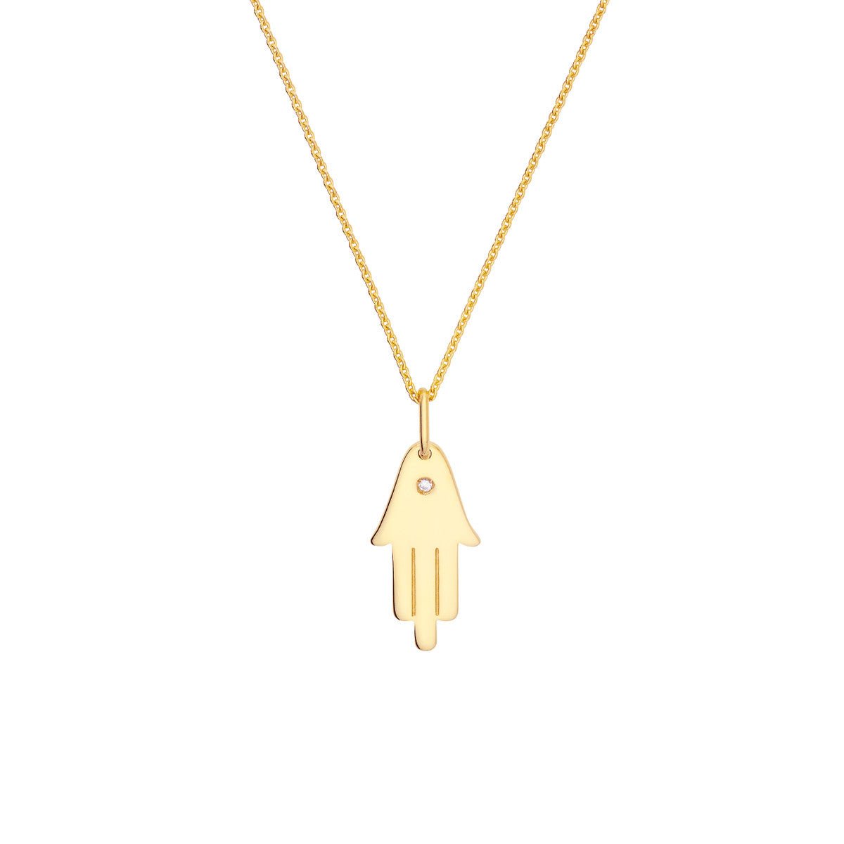 Hamsa Hand Charm with 1pt Diamond