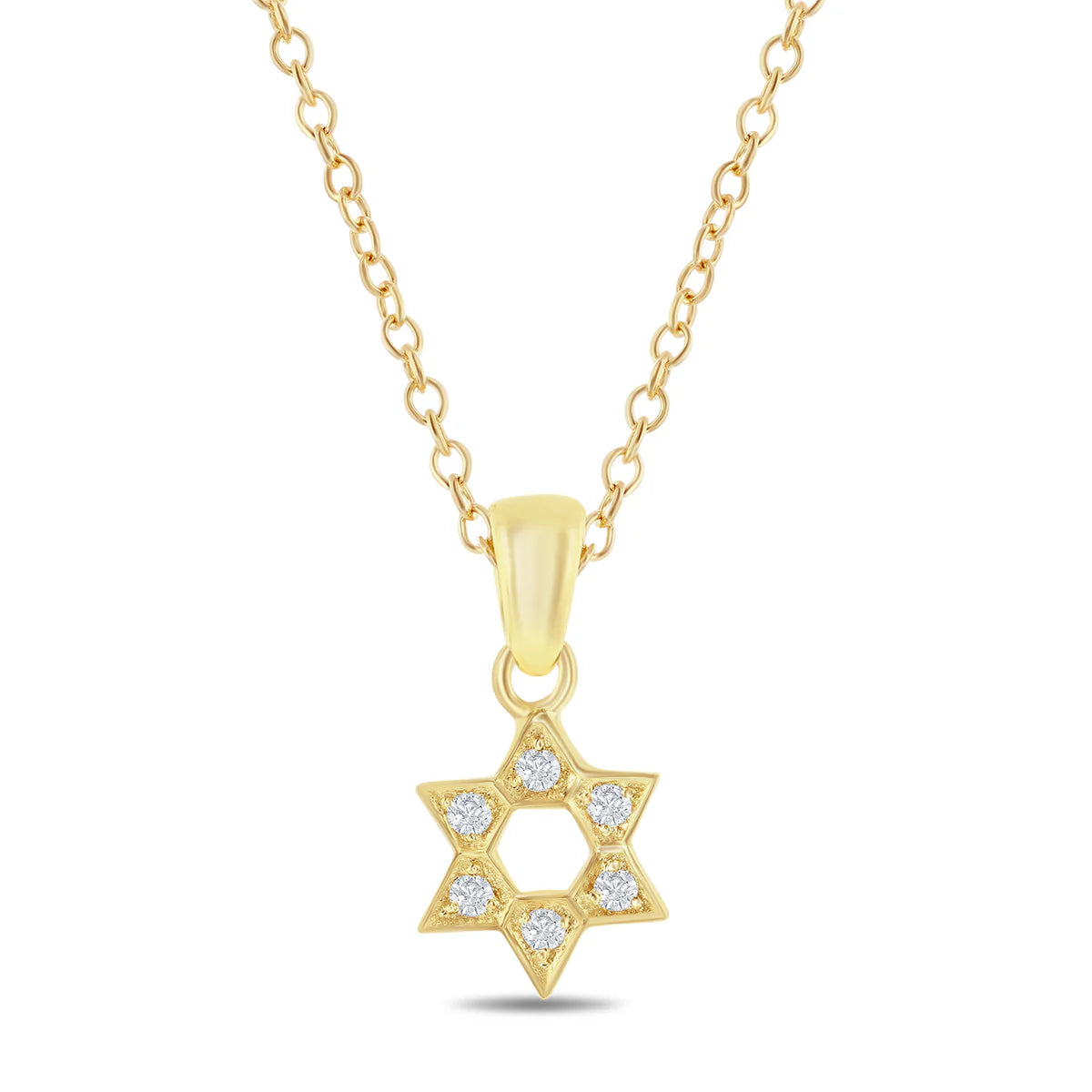 14K-Y STR OF DAVID NECK. 0.06CT