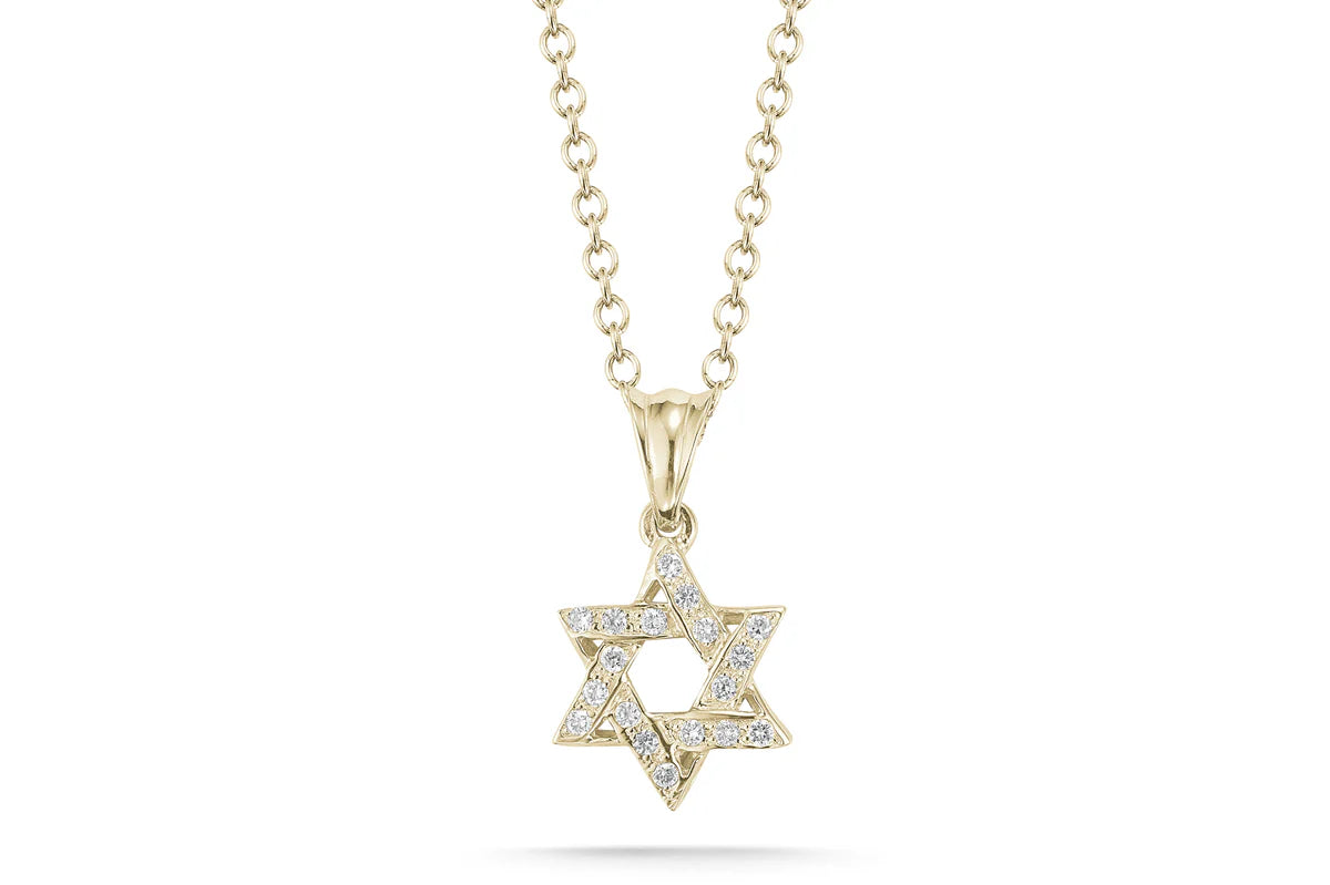 14K-Y STR OF DAVID NECK. 0.06CT