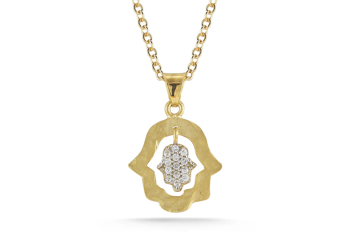 14K-Y HAND OF GOD PEND., 0.08CT