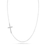 14K-Y EAST-TO-WEST CROSS NECK., 0.25CT