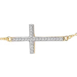 14K-Y EAST-TO-WEST CROSS NECK., 0.25CT