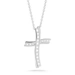 14K-Y CROSS PEND., 0.20CT