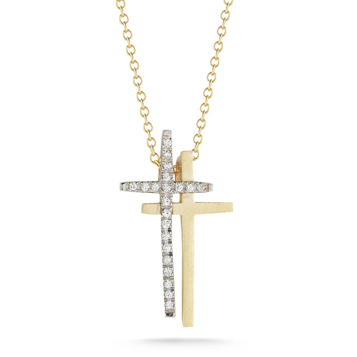 14K-Y CROSS PEND., 0.15CT