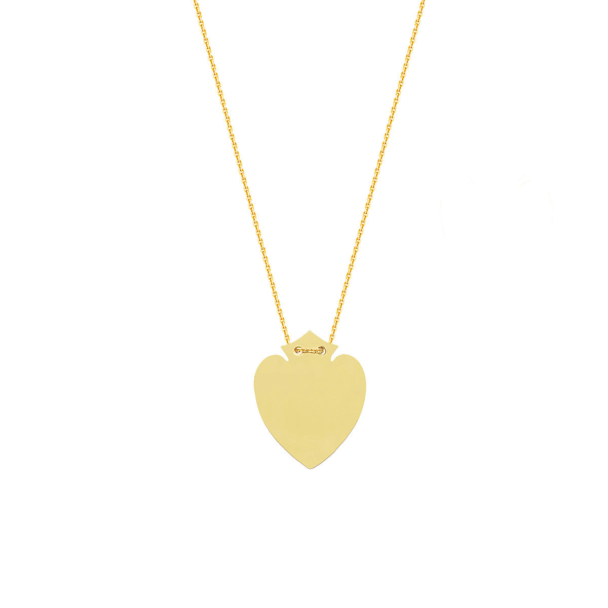 Engravable Heart Shield Plate Adj. Necklace