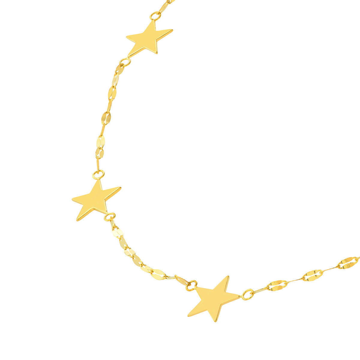 Flat Mariner Chain Star Stations Necklace