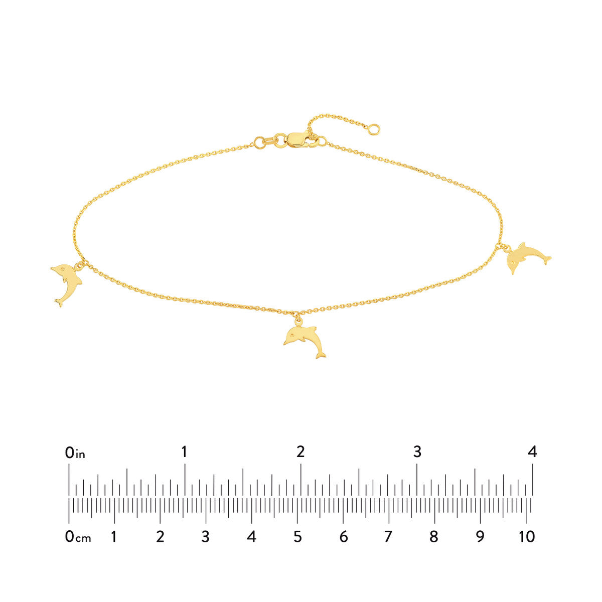 Dolphin Dangle Trio Adjustable Anklet