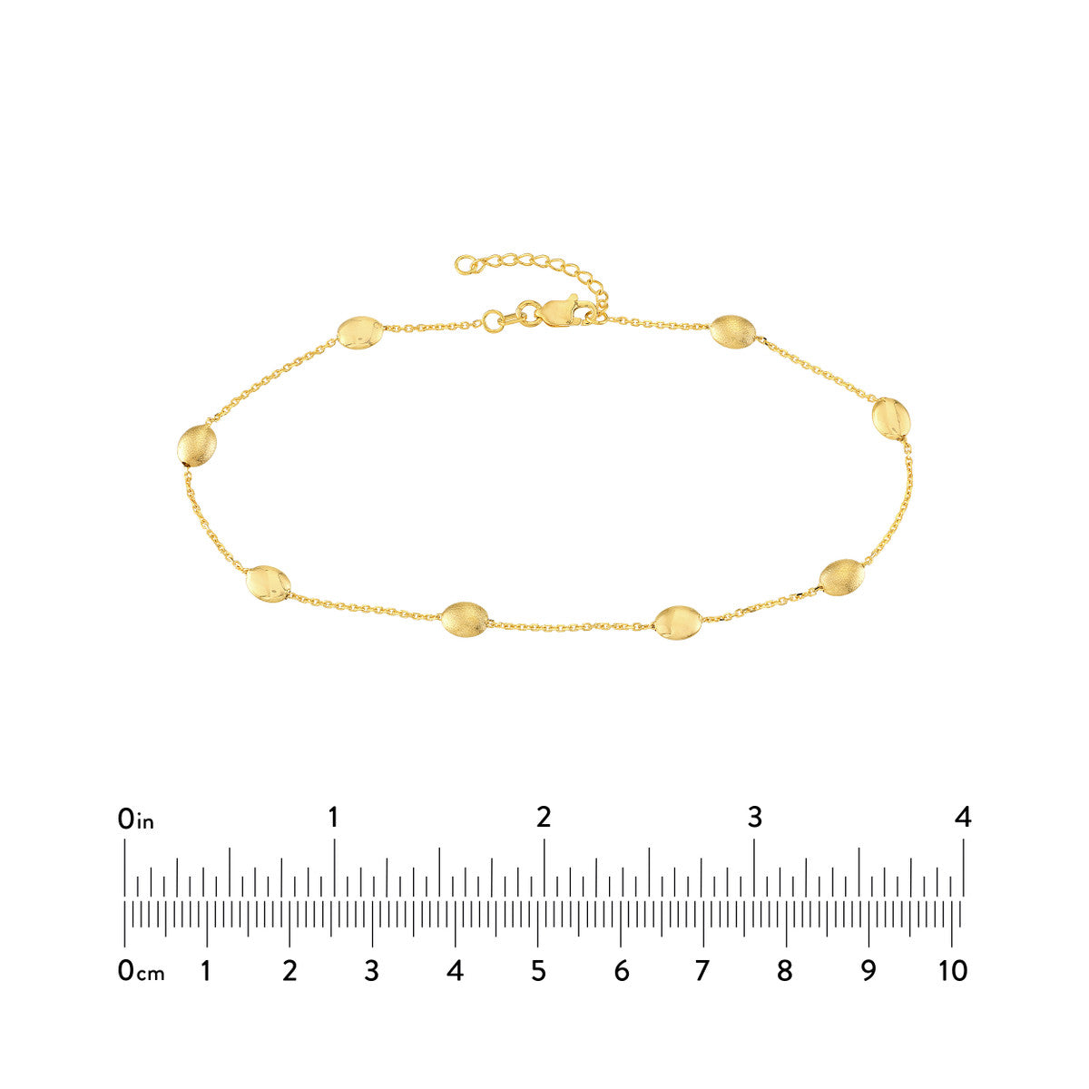 Satin and Polished Coffee Bean Adj Anklet
