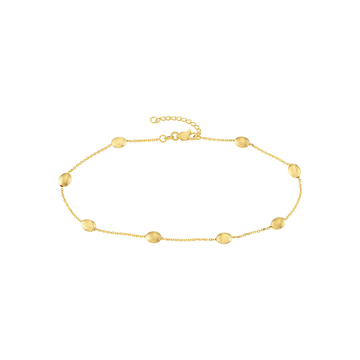 Satin and Polished Coffee Bean Adj Anklet